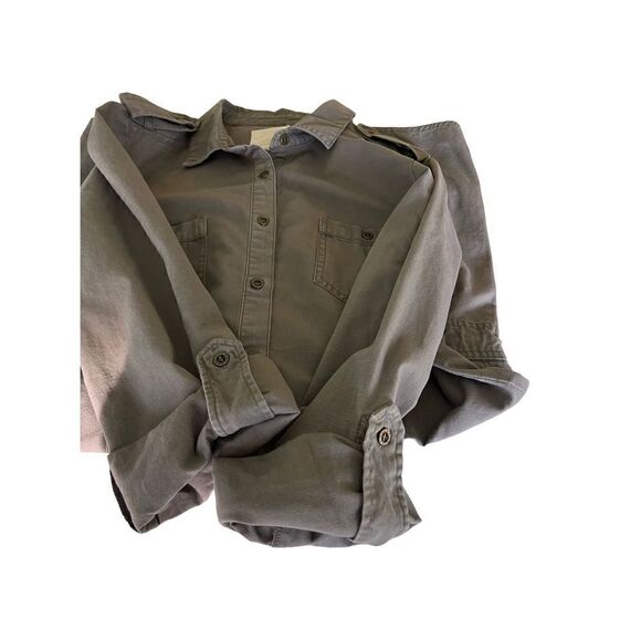 Quick Silver Women’s Dress Army Green SZ M Waist Drawstring Long Sleeves or 1/4 - Picture 5 of 16